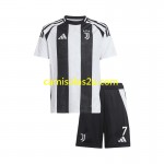 Camisolas de futebol Juventus Cristiano Ronaldo 7 Criança Equipamento Principal 2024/25 Manga Curta